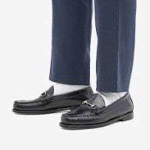 G.H. Bass Weejun Lincoln Bit Loafers - Black Leather - Size 13 Men